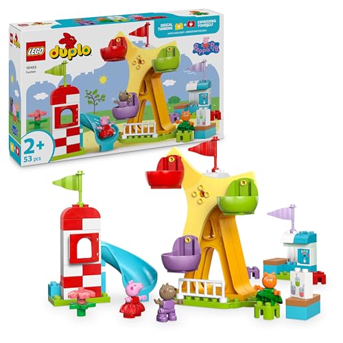 Lego Duplo Peppa Pig Luna Park - Giochi Didattici Per La Motricità Fine Per Bambine E Bambini Da 2 Anni Con Ruota Panoramica, Scivolo, Bar E 3 Persona
