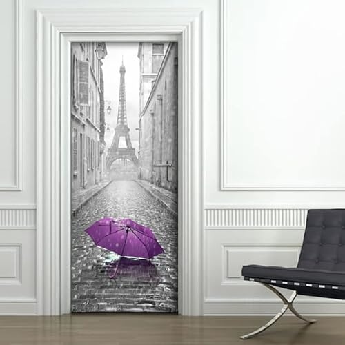 Adesivi Per Porte In Pvc Premium, Door Cover Parigi, Applicazione Facile E Senza Bolle, Rivestimenti Per Porte Da Interno 83 X 210 Rifilabili