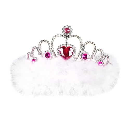 Widmann Milano Party Fashion - Diadema Girls Night Out, Con Pietre Preziose E Piume Di Marabù, Copricapo, Corona, Addio Al Nubilato, Addio Al Celibato