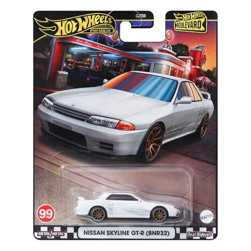 Hot Wheels Modellino Auto Nissan Skyline Gt-R Bnr32 - Die Cast Scala 1:64 - Lunghezza 7Cm - Hrt74 - Serie Boulevard 99