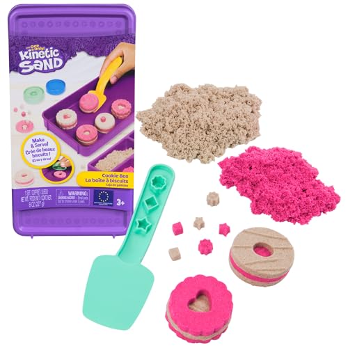 Kinetic Sand, Barattolo Per Biscotti Con 227 G Di Sabbia Giocattolo (2 Colori), 1 Strumento E 2 Forme, Confezione Riutilizzabile, Artigianato, Giocatt