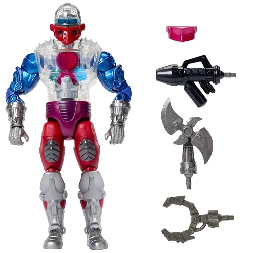 Masters Of The Universe Masterverse - Roboto, Action Figure New Eternia Con Busto Meccanico Trasparente E 30 Punti D'Articolazione, Giocattolo Per Bam