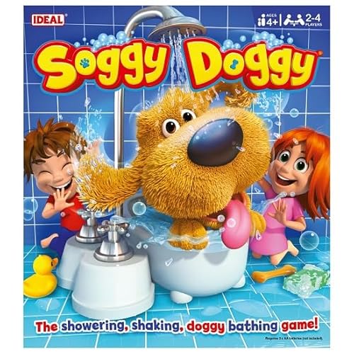 Ideal , Soggy Doggy: The Showering, Shaking, Doggy Bathing Game, Kids Games, For 2-4 Players, Ages 4+