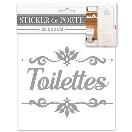 Les Trésors De Lily [R2094 – Adesivo Porta "Wc, 20 X 20 Cm, Colore: Grigio