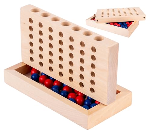 Engelhart - 340925 - Quattro In Linea - Gioco Di Viaggio In Legno Per Bambini - Strategia - A Partire Dai 6 Anni