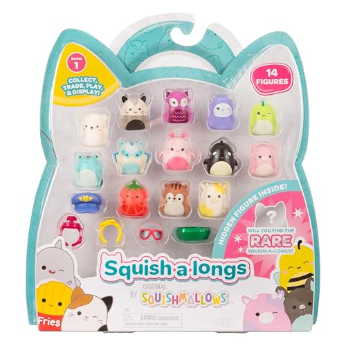 Squish-A-Longs Original Squishmallows - Confezione Da 14 Mini Squish Da 2,5 Cm Con 4 Accessori, 1 Anello E Una Guida Per Collezionisti - Colleziona, C