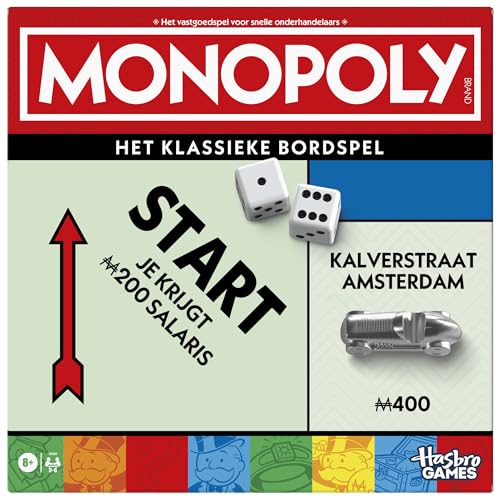 Monopoly, Set Da Tavolo Con Scatola Portaoggetti E Pedine Di Grande Formato - Versione Olandese