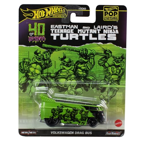 Hot Wheels Tartarughe Ninja Tmnt Teenage Mutant Ninja Turtles Modellino Furgone Vw Drag Bus - Die Cast Scala 1:64 - Lunghezza 8Cm - Hvj46