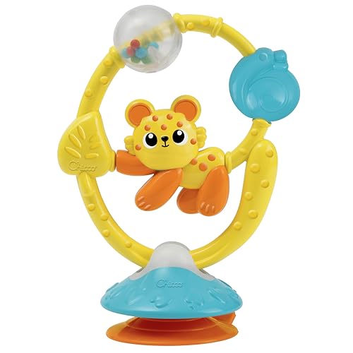 Chicco Gioco Seggiolone Amico Della Giungla, Gioco Sonaglio Con Ventosa Per Seggiolone, Con Attività Manuali, E Tattili, 6-18 Mesi
