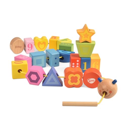 Bohs Perline Di Allacciatura A Forma Di Bruco Per Sviluppo Motorio E Apprendimento Matematico Dei Bambini, Con Numeri E Forme - Giocattolo Educativo,