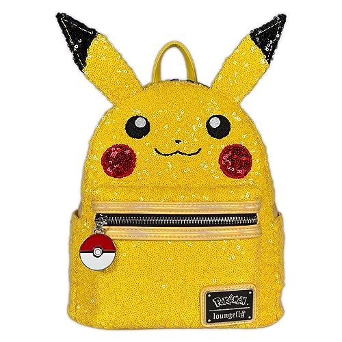 Loungefly Pokemon - Pikachu - Sequin Mini Backpack - Sacchetto Carino Da Collezione - Idea Regalo - Merchandising Ufficiale - Per I Ragazzi, Ragazze U