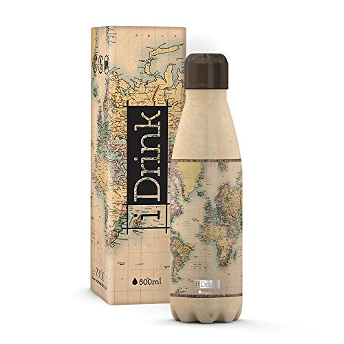 I-Drink - Bottiglia Termica, Tripla Parete In Acciaio, Bpa Free, Bevande Fredde 38 Ore, 1000Ml