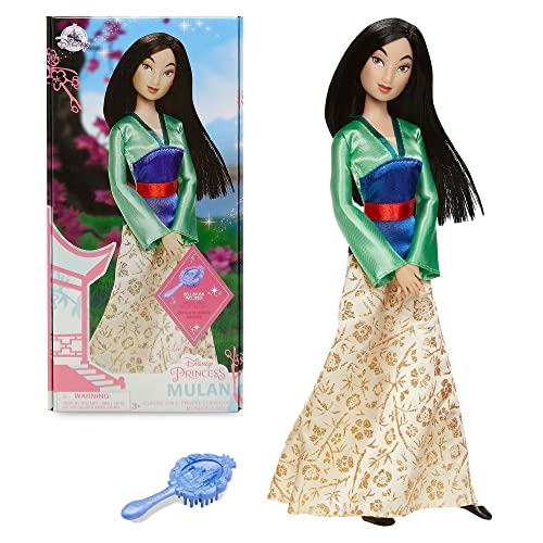 Disney Store Bambola Ufficiale Classica Per Bambini Mulan, 29 Cm, Include Spazzola Con Dettagli Modellati, Completamente Posizionabile Con Vestito In
