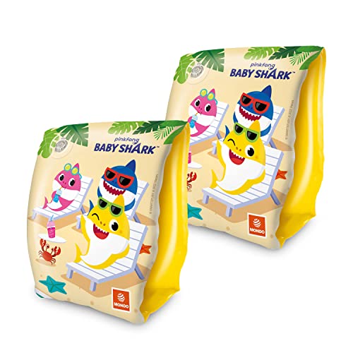 Mondo Toys - Baby Shark Arm Bands - Braccioli Di Sicurezza Per Bambini - Materiale Pvc - Adatti A Bambini Da 2 A 6 Anni Con Peso 6-20 Kg - 16933