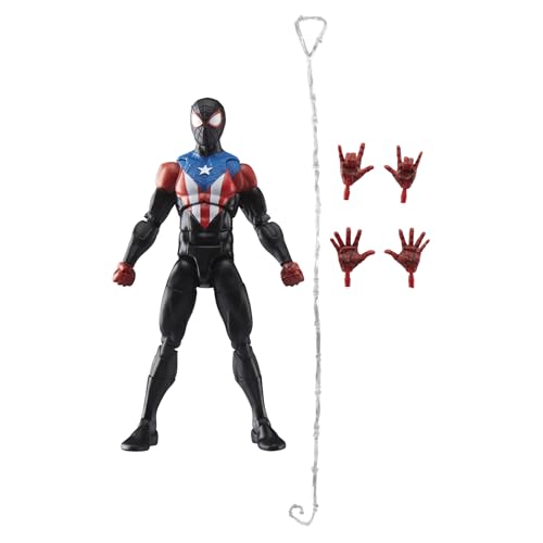 Marvel Hasbro Legends Series, Gamerverse, Miles Morales Con Tuta Boricua, Action Figure Di Spider-Man 2"