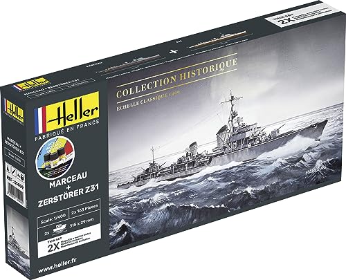Heller Modellini Barche: Collezione Storica: Starter Kit: Marceau E Zerstörer Z31