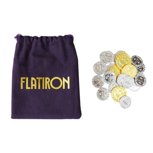 Ludonova | Flatiron Monete Deluxe | Componente Deluxe Per Flatiron, Monete Metalliche Che Sostituiscono Quelle Del Gioco