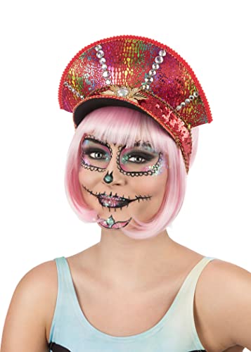 Bristol Novelty- Cappello Militare, Rosa Metallico Hat Accessori Per Travestimento, Colore Party, Taglia Unica, Bh732