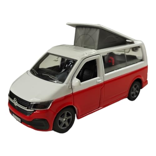 Kids Globe Vw Transporter 520362 Die Cast Pull Back - Giocattolo Per Bambini, 13,5 Cm, Colore: Rosso