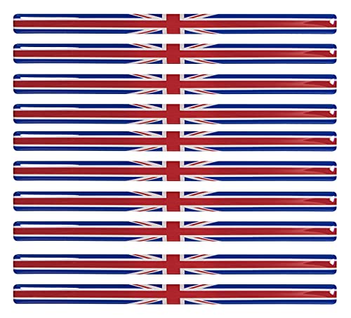 Bike-Label Union Jack 300550Ve - Adesivi 3D, 10 Pezzi, 150 X 10 Mm