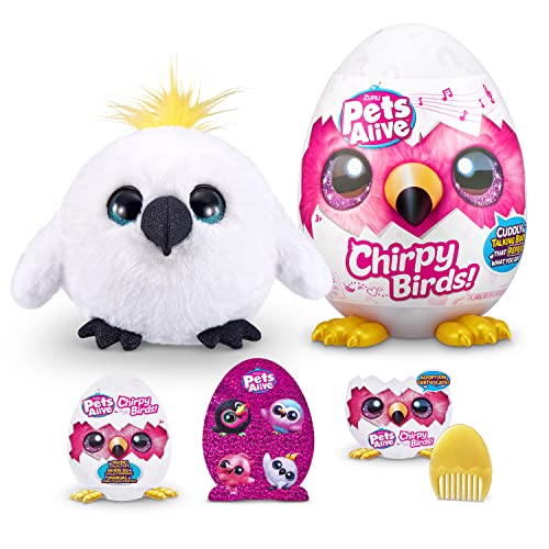 Pets Alive Chirpy Birds - Animali Giocattolo Interattivi A Sorpresa Con Parlare Elettronico E Ripetizione, Cacatua Bianco