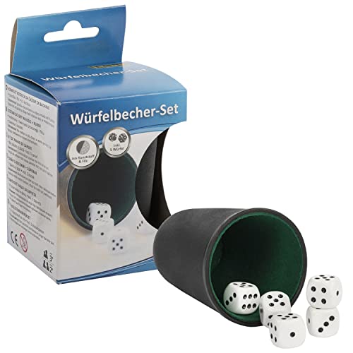 Idena 10002234 – Cubi – Set Di Tazze In Pelle Con 5 Dadi