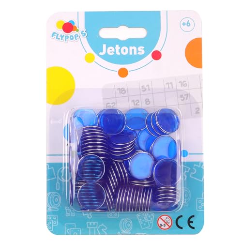 Flypop'S 141122Lin S-141122Lin 100 Loto Chips-Red Or Blue-Metal And Plastic-For Ages 6+, Multicolored