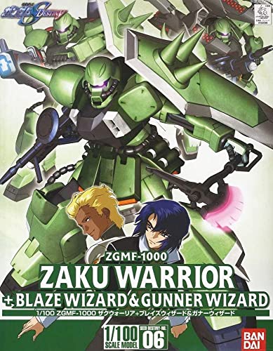 Bandai Hobby - Maquette Gundam - 06 Zaku Warrior + Blaze Wizard & Gunner Wizard Gunpla Ng 1/100 18Cm - 4573102661531