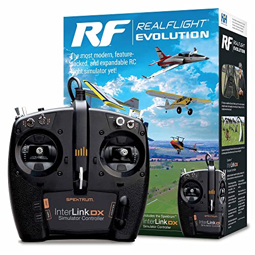 Realflight Evolution Rc Flight Simulator Software Con Interlink Dx Controller Incluso Rfl2000 Air/Heli Simulatori Compatibile Con Cuffie Vr Opzioni Mu
