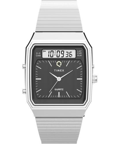 Timex Orologio Analogico-Digitale Al Quarzo Da Uomo Con Cinturino In Acciaio Inossidabile Tw2Y05900