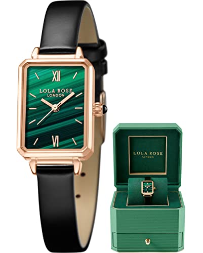 Lola Rose Orologio Donna Con Quadrante Malachite, Cassa Acciaio 316L & Cinturino Pelle - Design Sottile Da Gioielleria Per Eleganza Quotidiana (25,4Mm