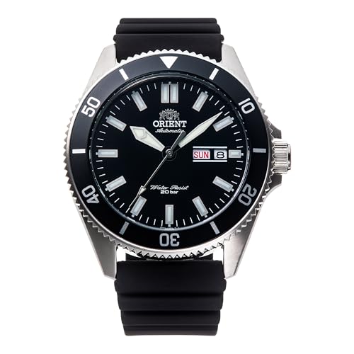 Orient Sports Kano - Orologio Uomo Automatico A Carica Manuale Impermeabile Cinturino In Gomma Nero Cassa In Acciaio Quadrante Nero - Ra-Aa0030B39B Ra