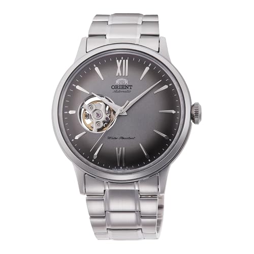 Orient Classic Bambino Open Heart - Orologio Da Uomo Automatico A Carica Manuale Elegante Bracciale E Cassa In Acciaio Metallizzato Quadrante Rosso -