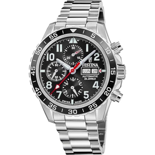 Festina Orologio Uomo F20055/4 Swiss Made Automatico Cassa Di Acciaio Inossidabile 316L Grigio Cinturino In Acciaio Inossidabile 316L Grigio