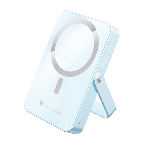 Verbatim Charge 'N' Go Magsafe Power Bank 10.000 Mah Blu 15 W Magnetico – Pd 22 W Ricarica Rapida Display Led & Supporto Pieghevole Per Iphone 16/15/1