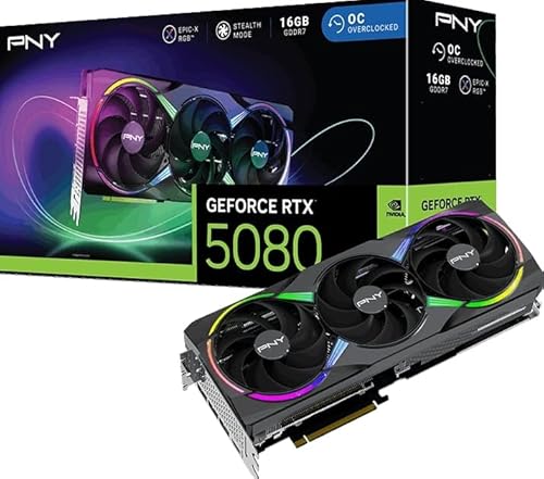 Pny Geforce Rtx 5080 Argb Overclocked Triple Fan 16Gb Gddr7 Reflex 2 Rtx Ai Dlss4
