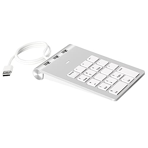 Asuinxurr Mini Tastierino Numerico Tastierino Numerico A 18 , Con 3 Porte, Hub Usb Per Laptop, Desktop, Pc