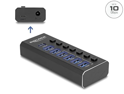 Delock 7 Port Usb Hub Con 3 Ports 10 Gbps E 4 Schnellladeports 5 Gbps