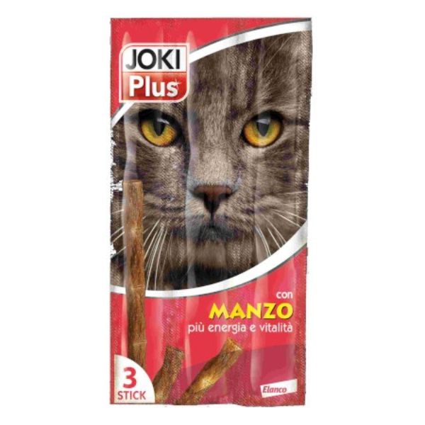 Joki plus 3 stick 15 gr snack per gatto - stick al manzo - spedizione gratis 1° ordine + scegli lo sconto bzr5 / bzr20