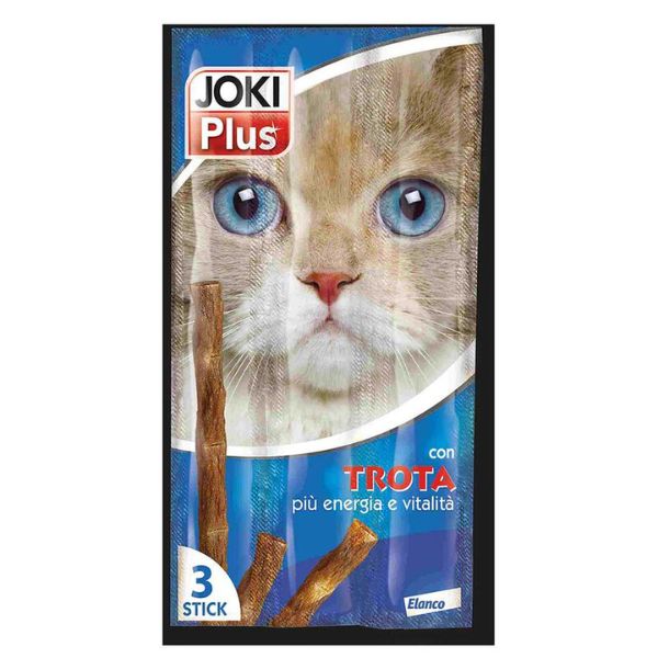 Joki plus 3 stick 15 gr snack per gatto - stick alla trota - spedizione gratis 1° ordine + scegli lo sconto bzr5 / bzr20
