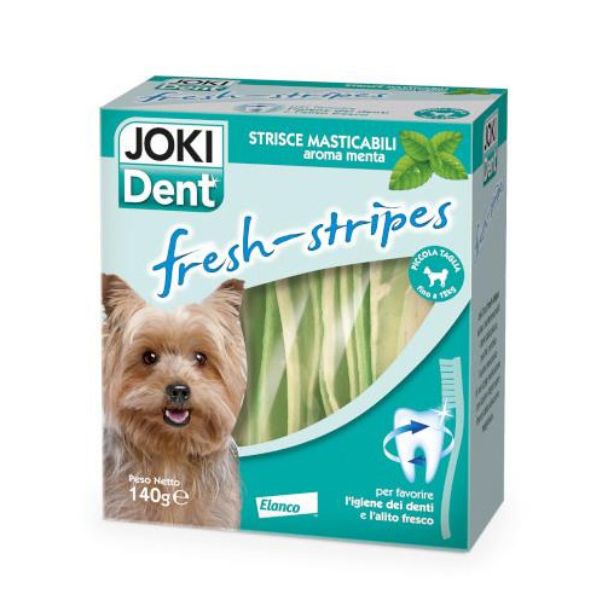 Joki dent fresh-stripes strisce masticabili contro la placca elanco - small 140 gr - spedizione gratis 1° ordine + scegli lo sconto bzr5 / bzr20