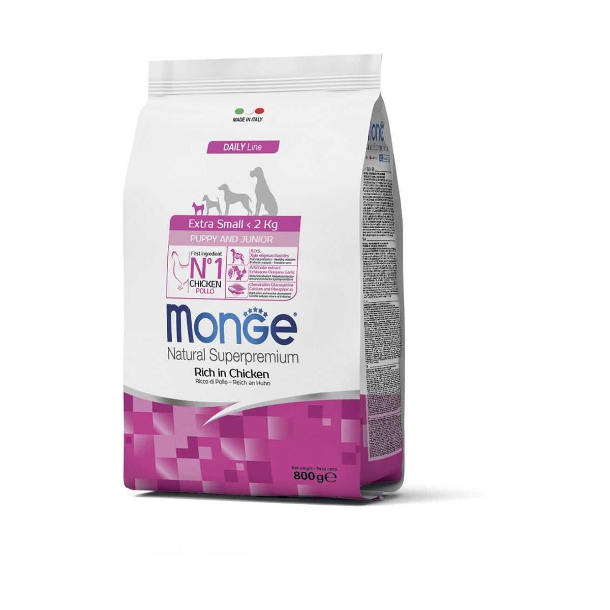 Monge natural superpremium extra small puppy & junior ricco di pollo - 800 gr - croccantini per cani - spedizione gratis 1° ordine + scegli lo sconto