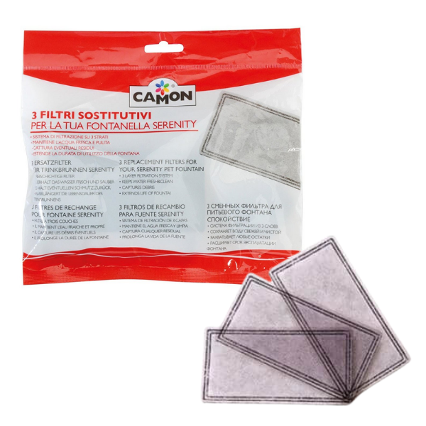 Fontanella automatica camon - kit 3 filtri di ricambio - spedizione gratis 1° ordine + scegli lo sconto bzr5 / bzr20