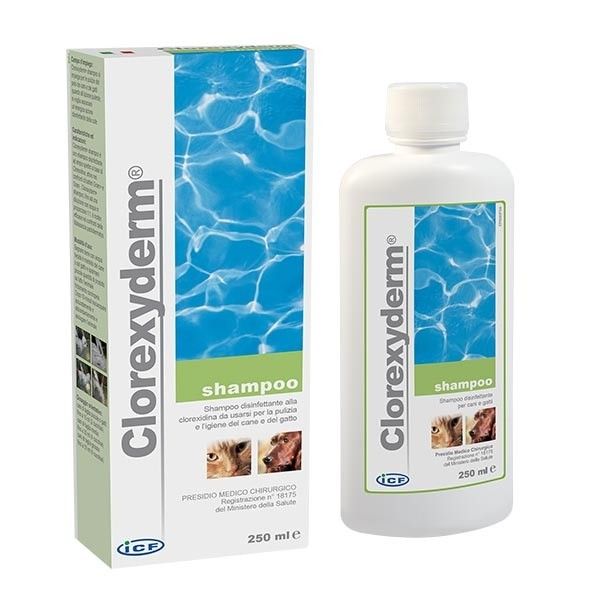 Clorexyderm shampoo disinfettante icf per cani e gatti - 250 ml - spedizione gratis 1° ordine + scegli lo sconto bzr5 / bzr20