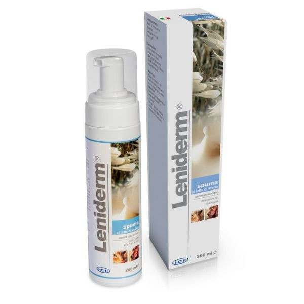 Leniderm spuma dermatologica cute sensibile e irritata icf per cani e gatti - 200 ml - spedizione gratis 1° ordine + scegli lo sconto bzr5 / bzr20
