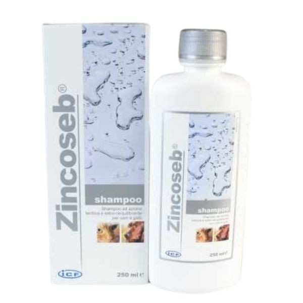 Zincoseb shampoo rigenerazione cutanea icf per cani e gatti - 250 ml - spedizione gratis 1° ordine + scegli lo sconto bzr5 / bzr20