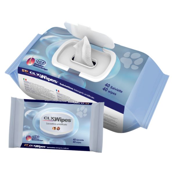 Clx wipes icf salviette detergenti e igienizzanti per cani e gatti - 40 salviette - spedizione gratis 1° ordine + scegli lo sconto bzr5 / bzr20