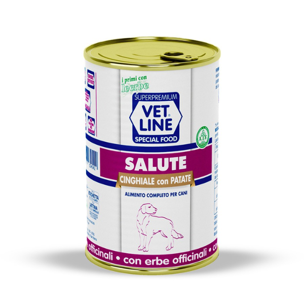 Vet line umido cane salute 400 gr - cinghiale con patate - umido monoproteico cane - spedizione gratis 1° ordine + scegli lo sconto bzr5 / bzr20