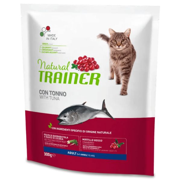 Natural trainer adult con tonno - 300 gr - croccantini per gatti - spedizione gratis 1° ordine + scegli lo sconto bzr5 / bzr20