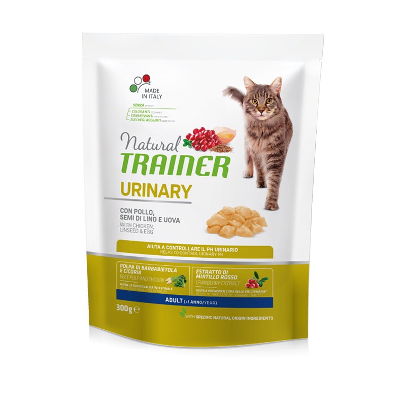 Natural trainer cat urinary adult con pollo fresco - 300 gr - croccantini per gatti - spedizione gratis 1° ordine + scegli lo sconto bzr5 / bzr20
